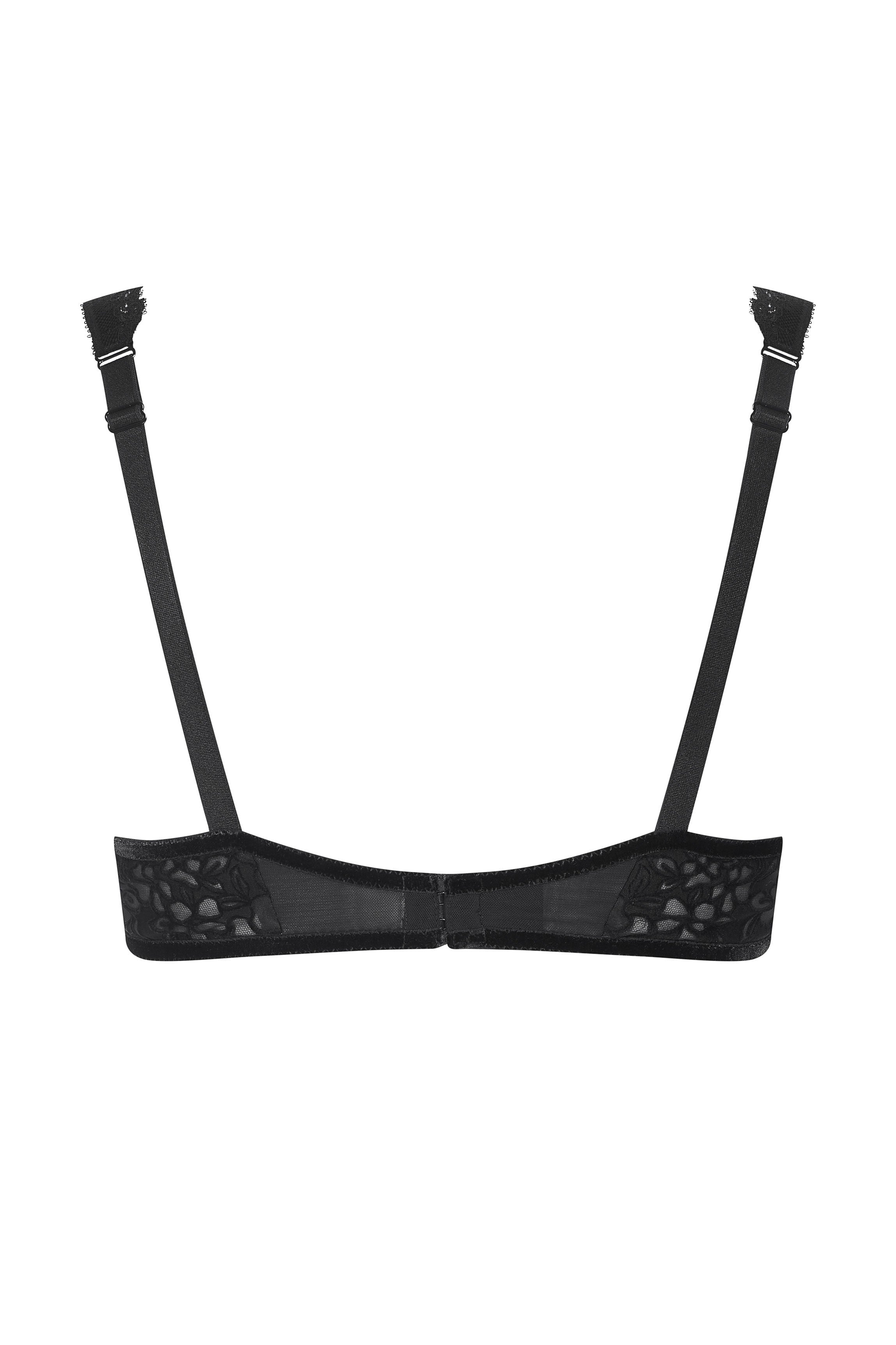 Soutien-gorge balconnet velours noir "Joséphine"