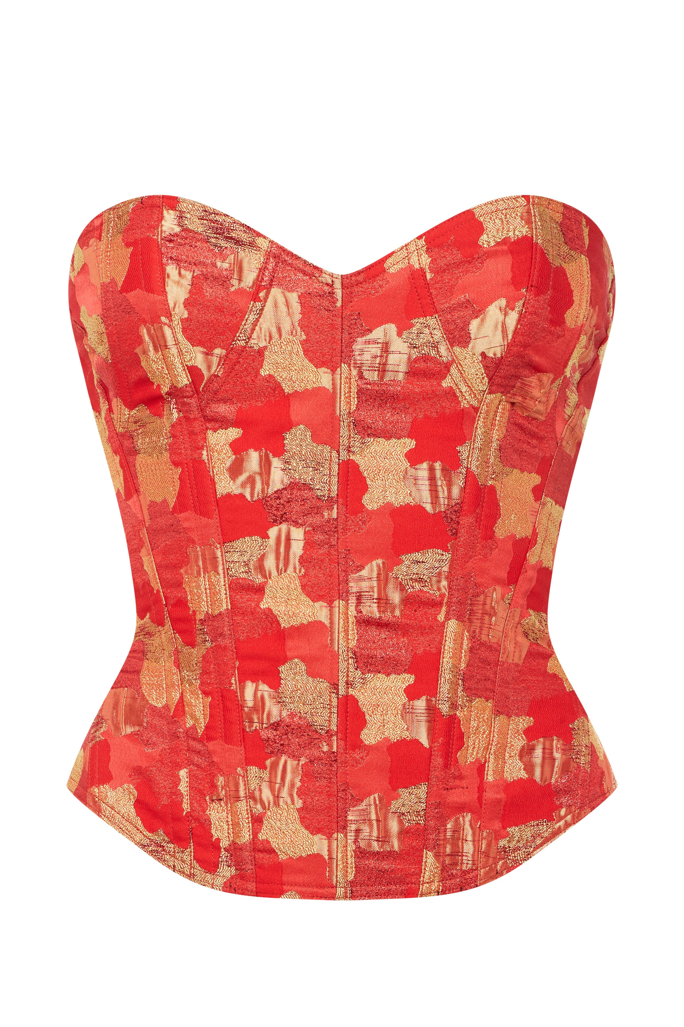 Corset rouge lamé or VICTORIA