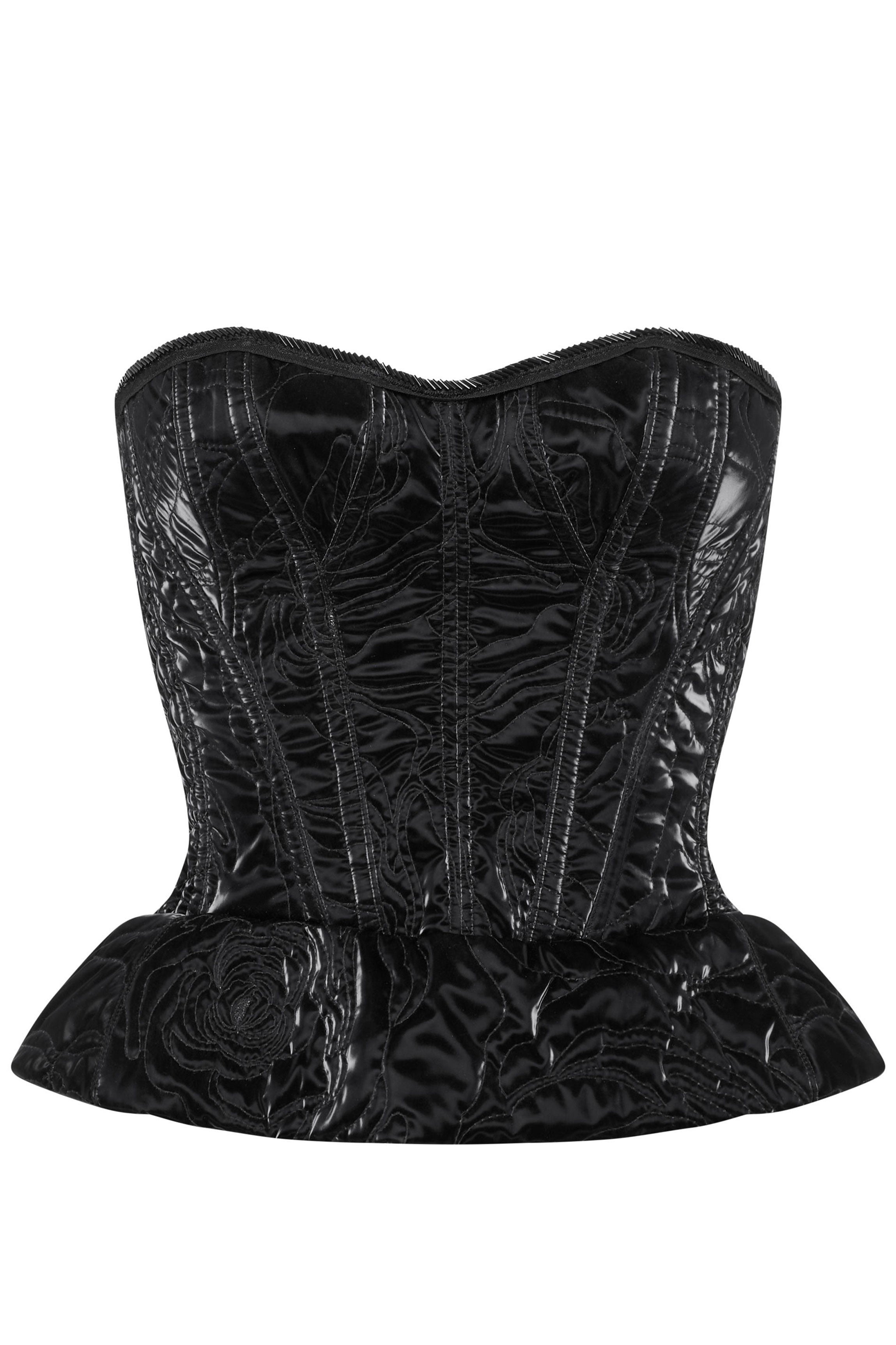 DANAE glossy black corset