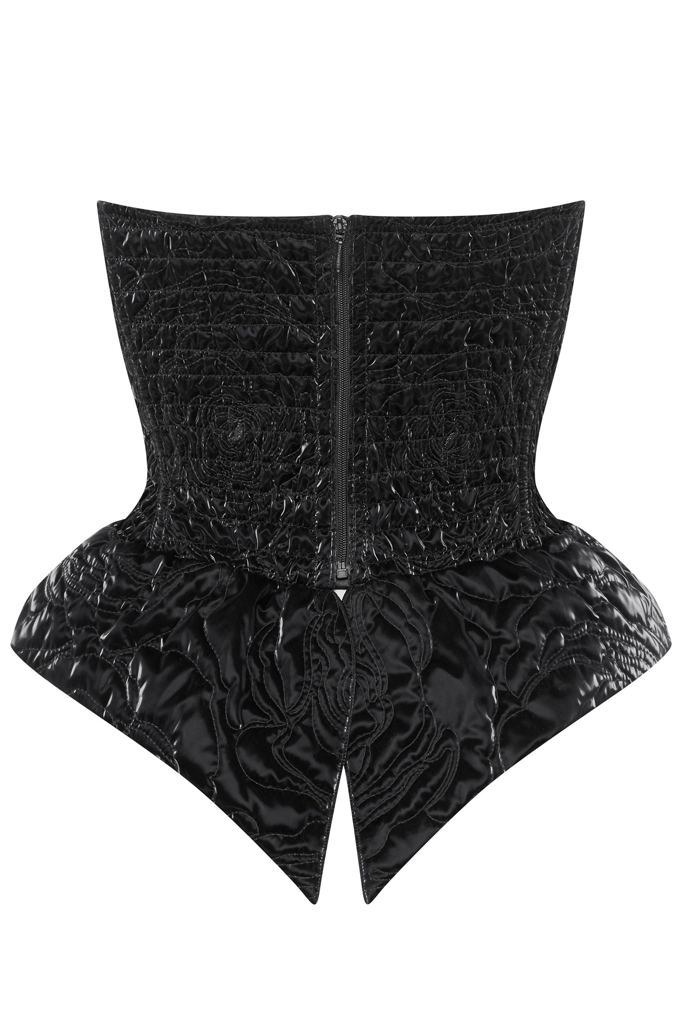 DANAE glossy black corset
