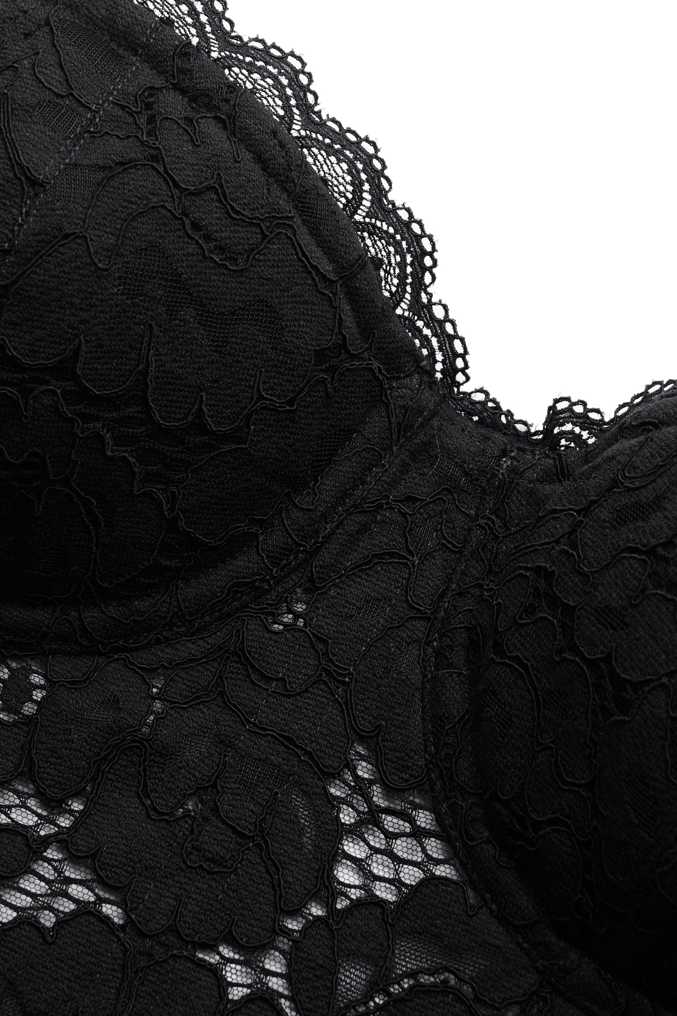 Corset noir dentelle coton CLEVES