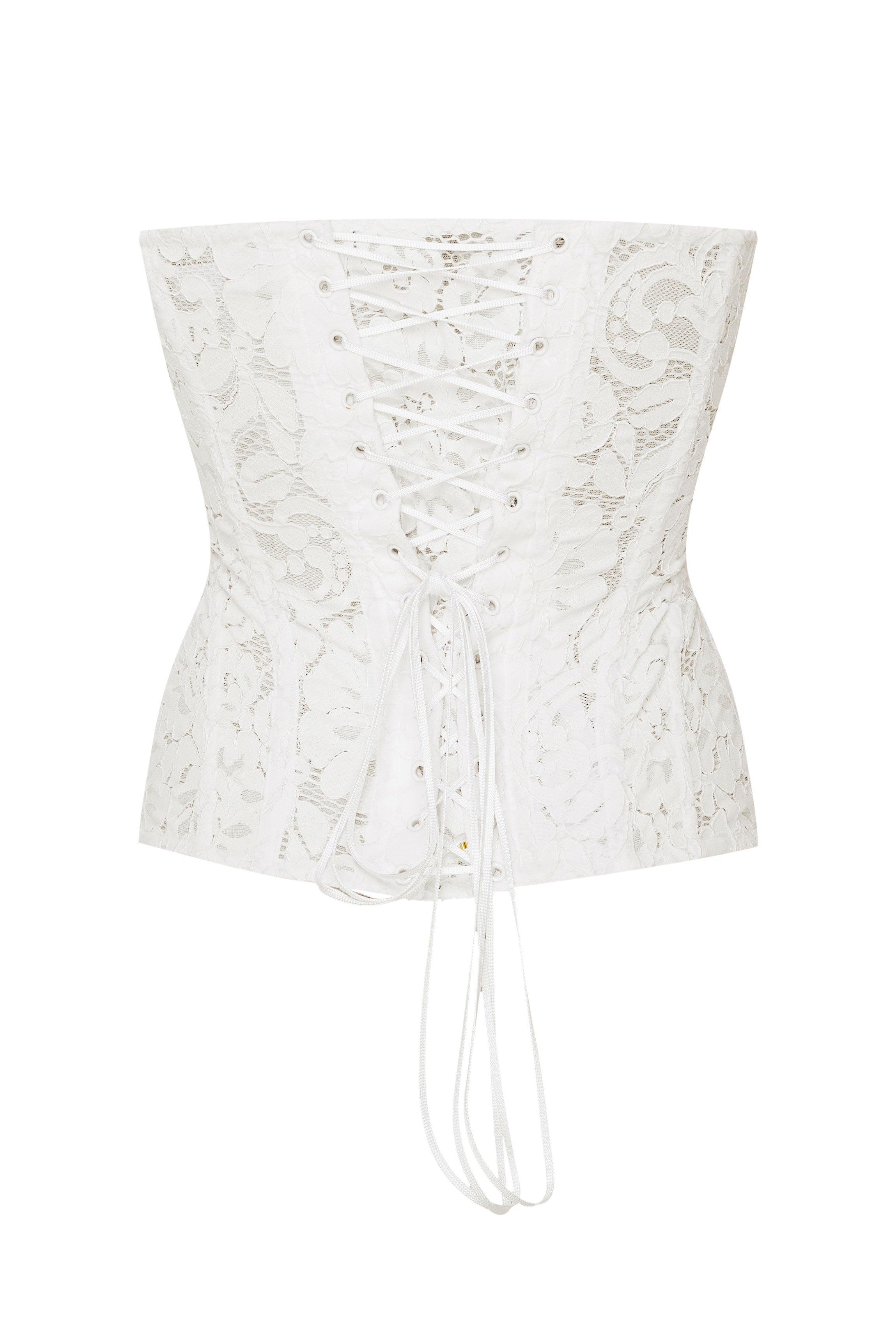 Corset blanc dentelle coton CLEVES