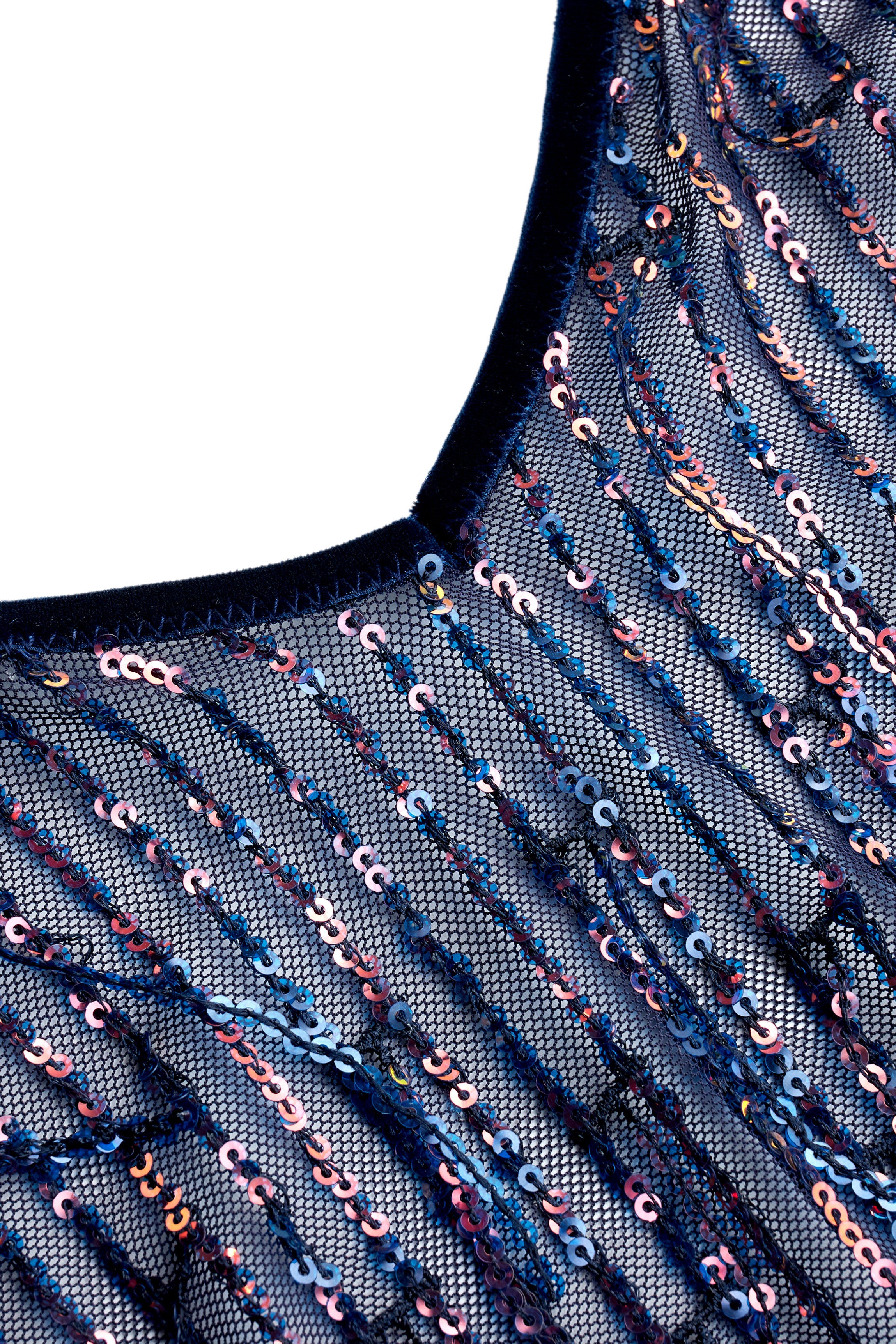 Body CHARLESTON à franges bleues