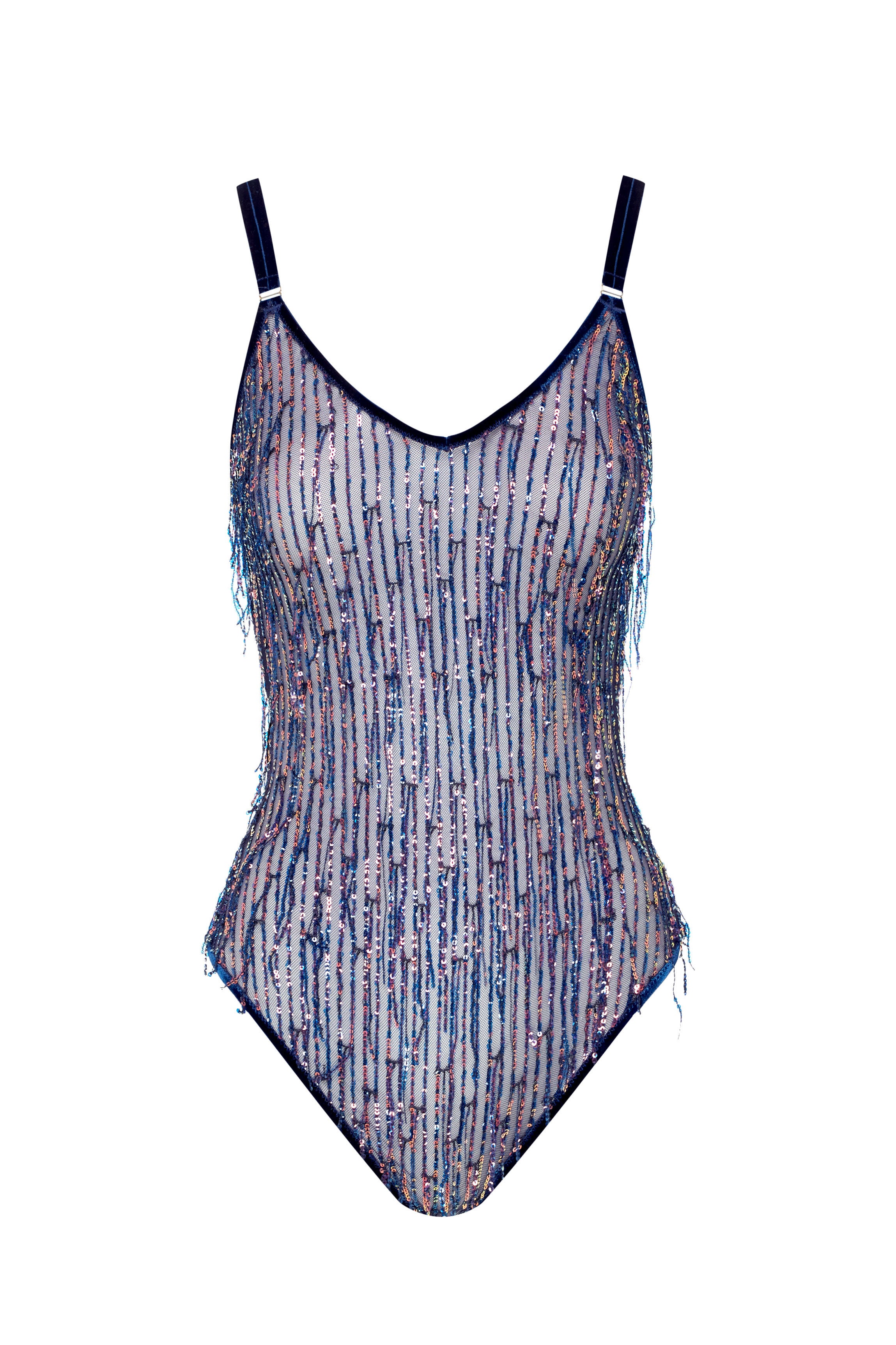 Body CHARLESTON à franges bleues