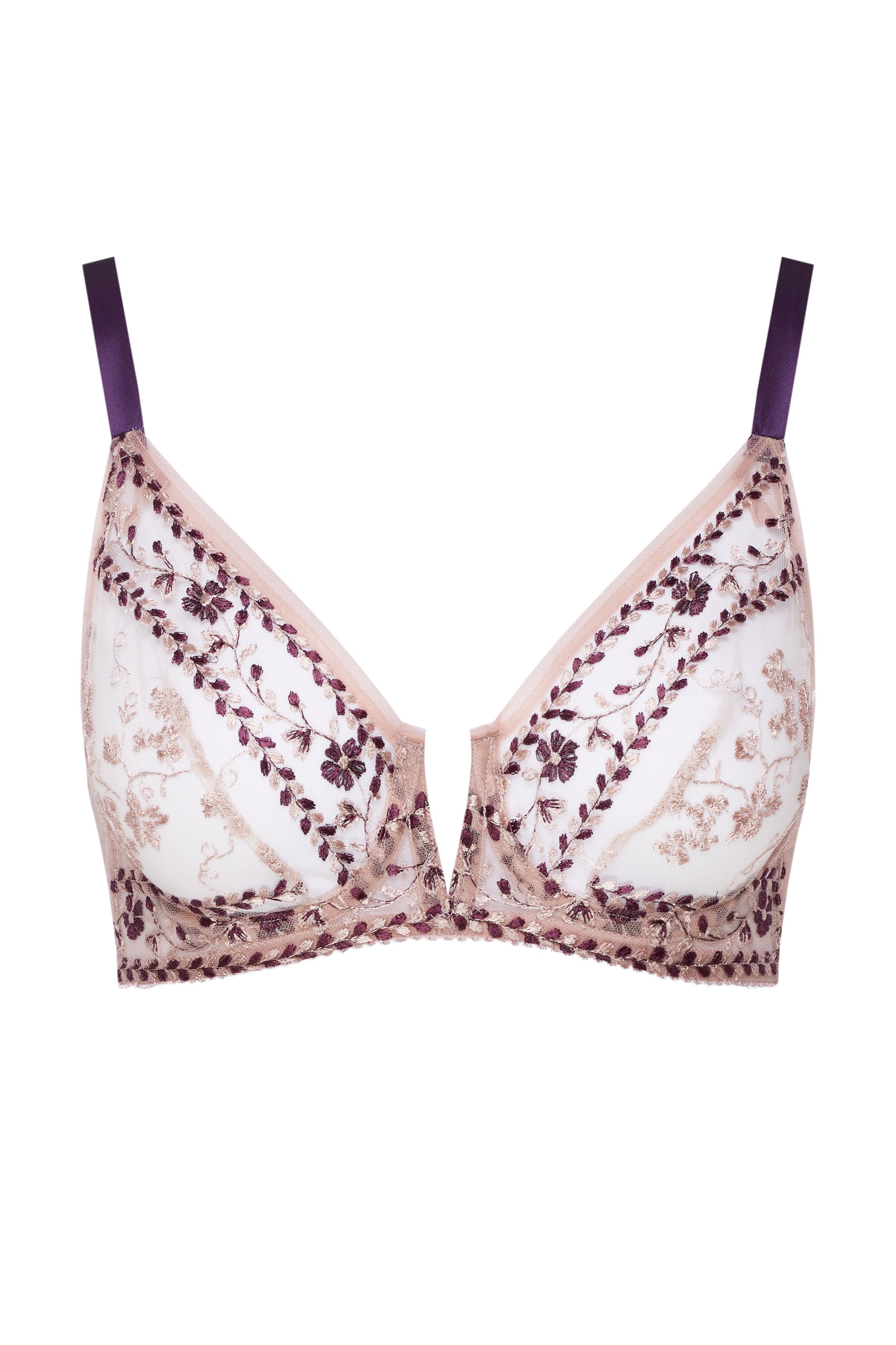 Soutien-gorge brodé mauve