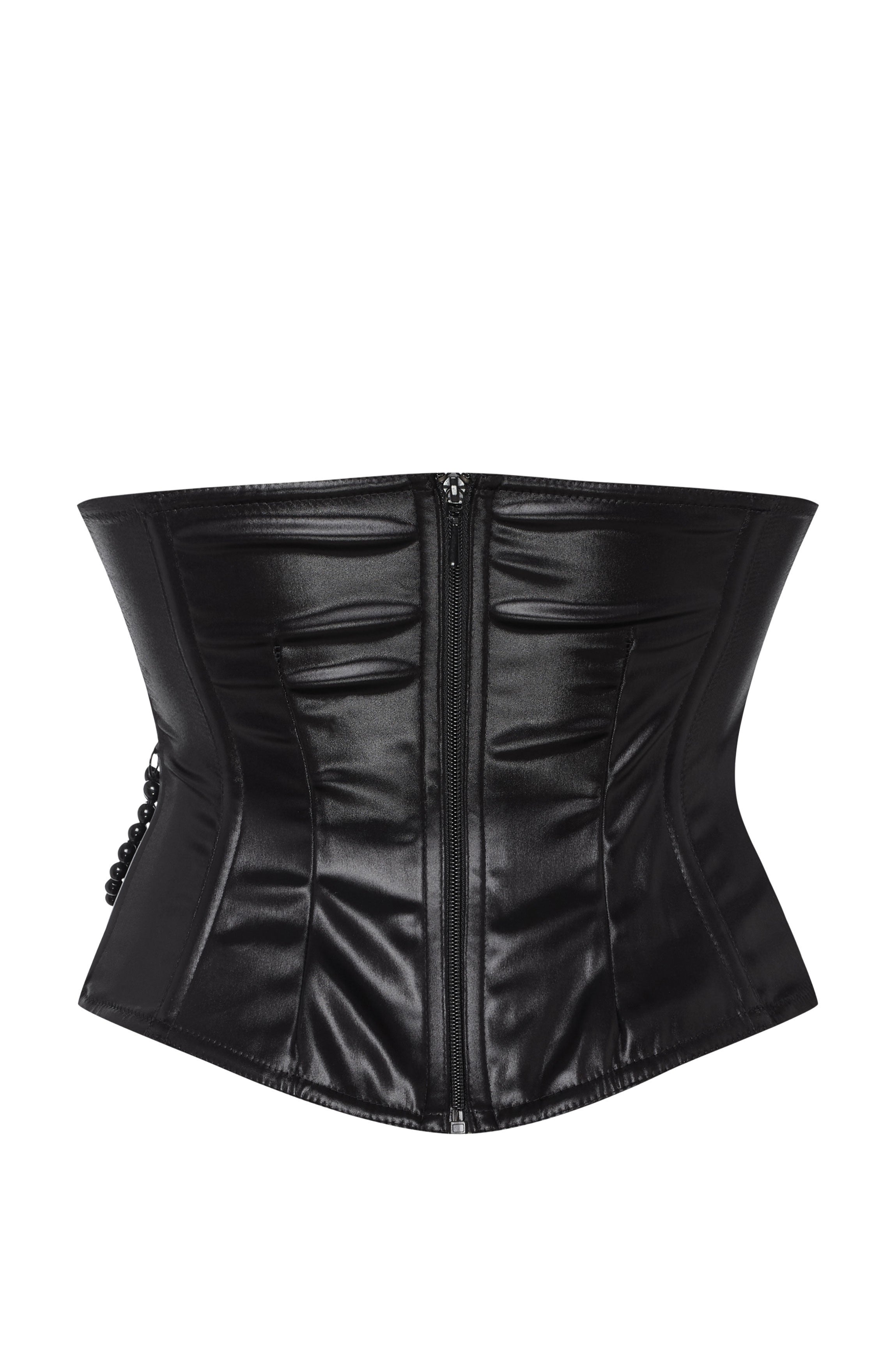 Ceinture corset laque noir FINON