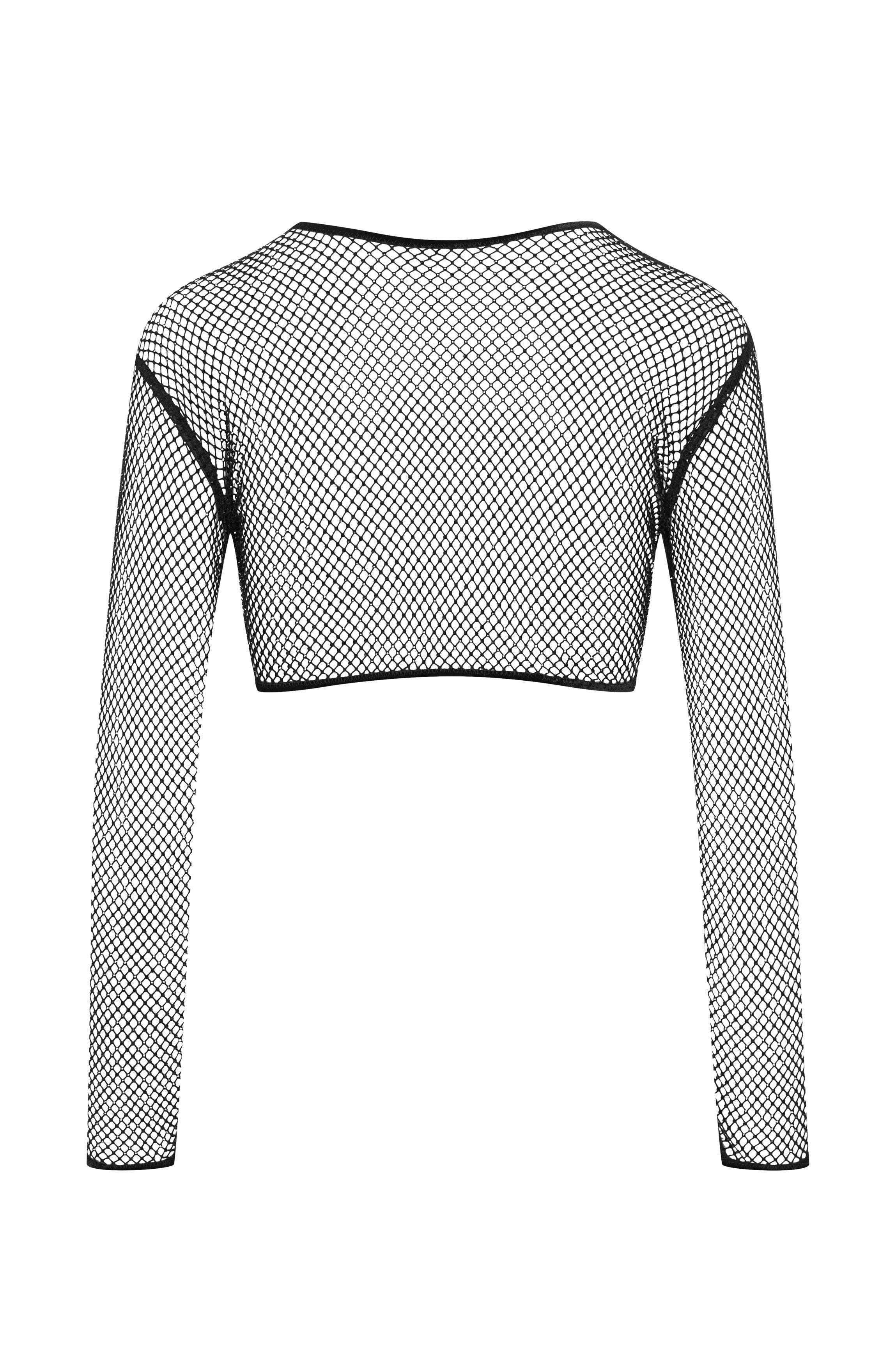 Crop top iridescent noir