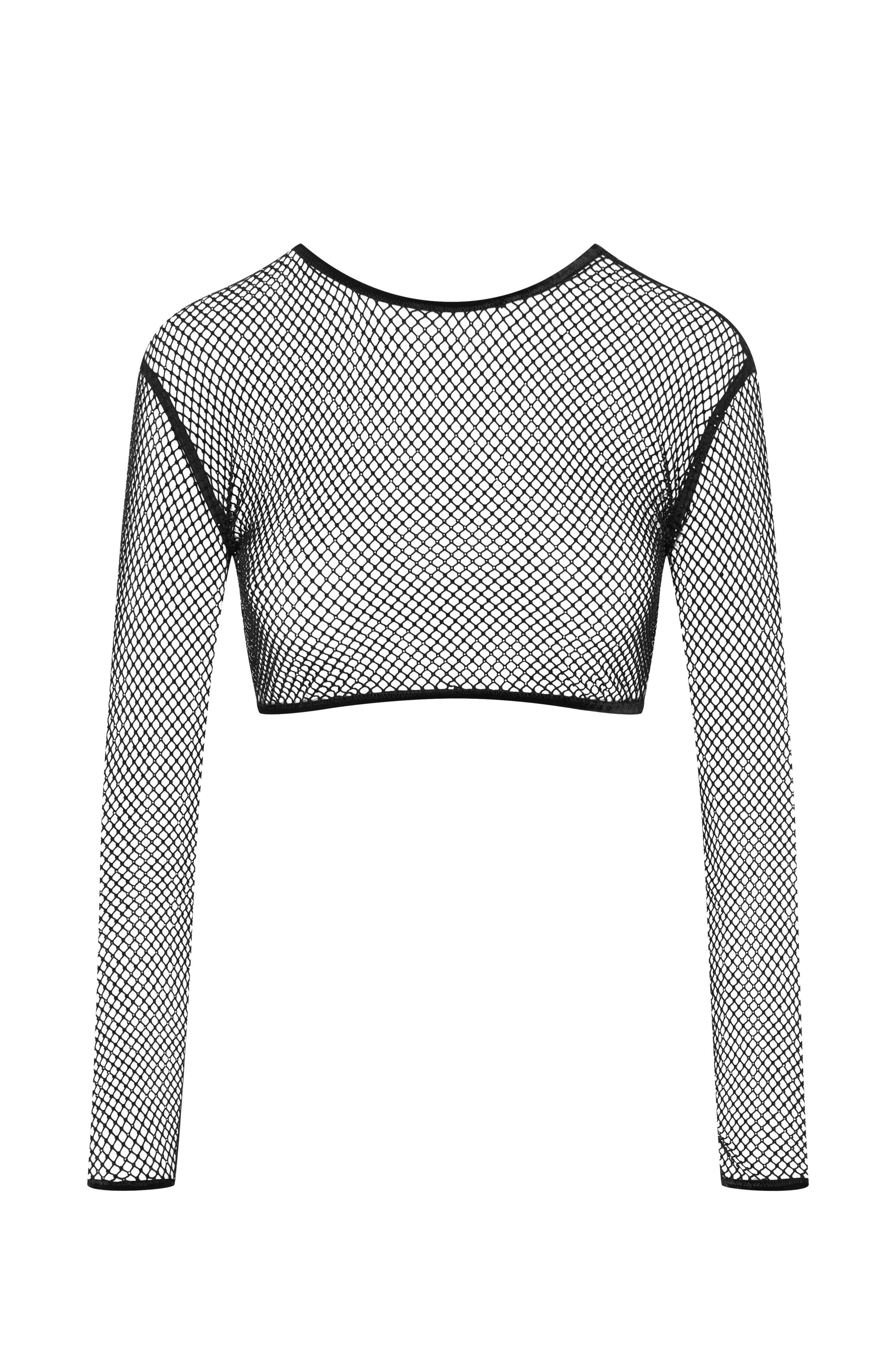 Crop top iridescent noir