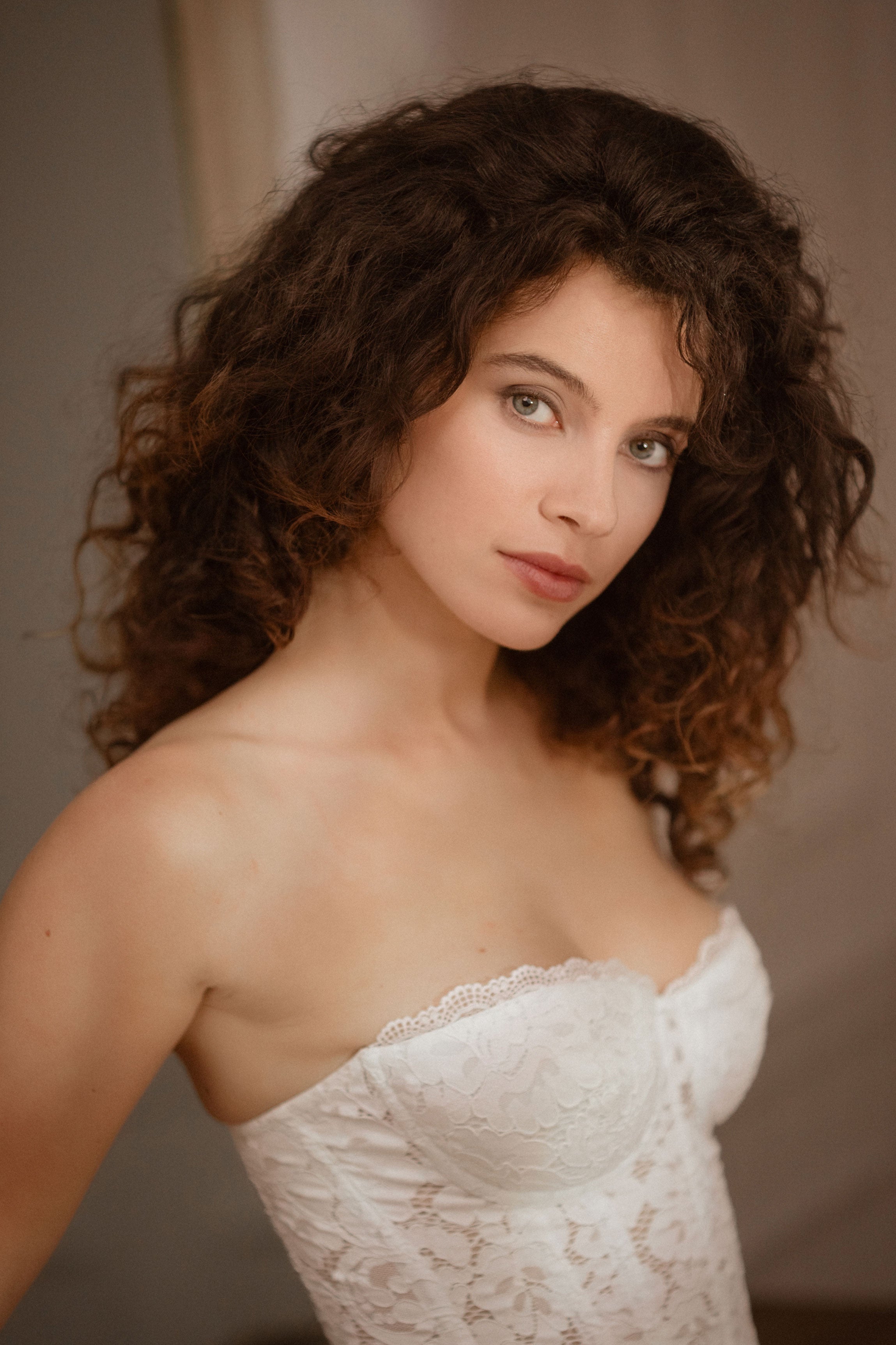 Corset blanc dentelle coton CLEVES