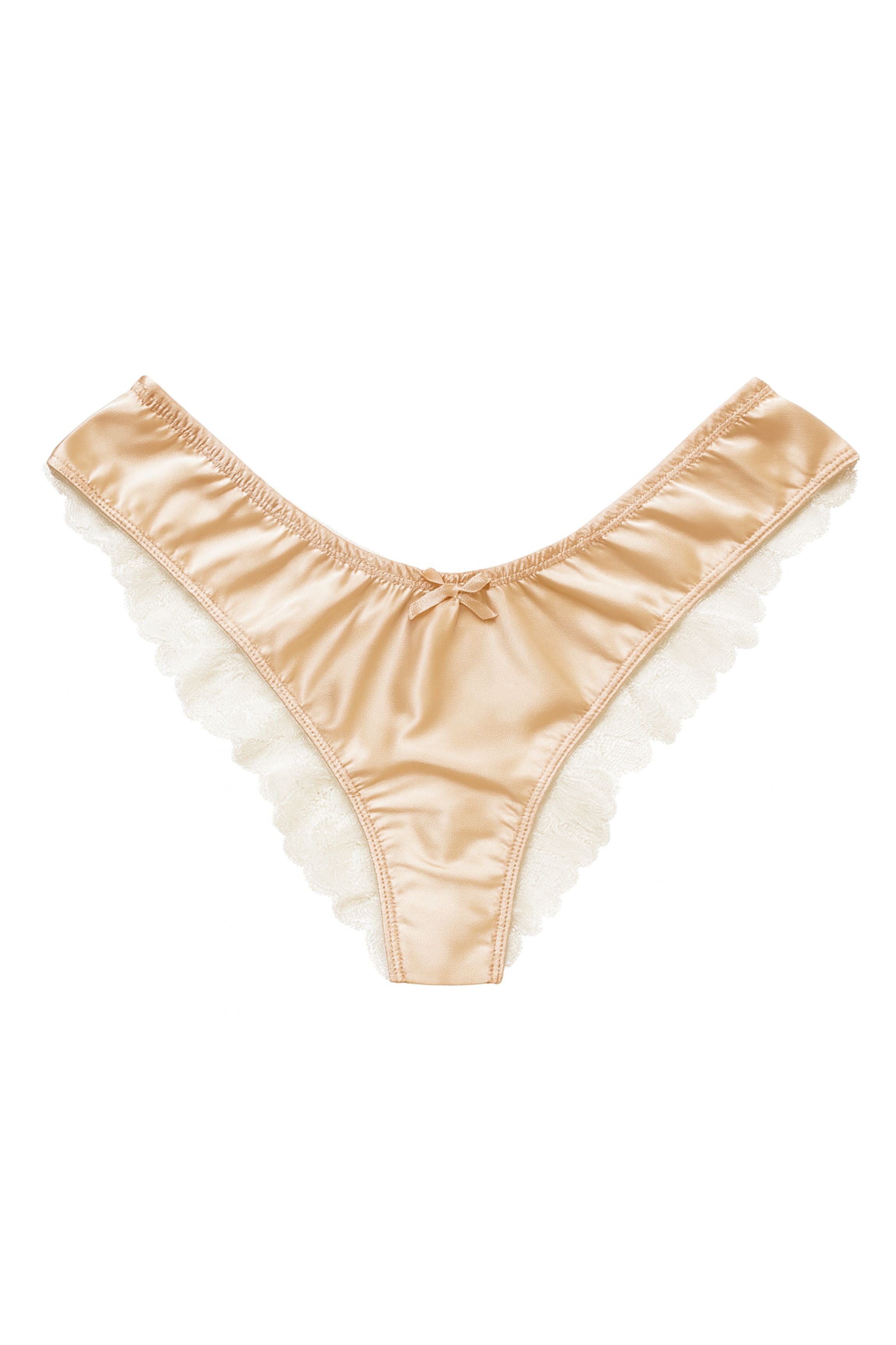 Tanga satin nude
