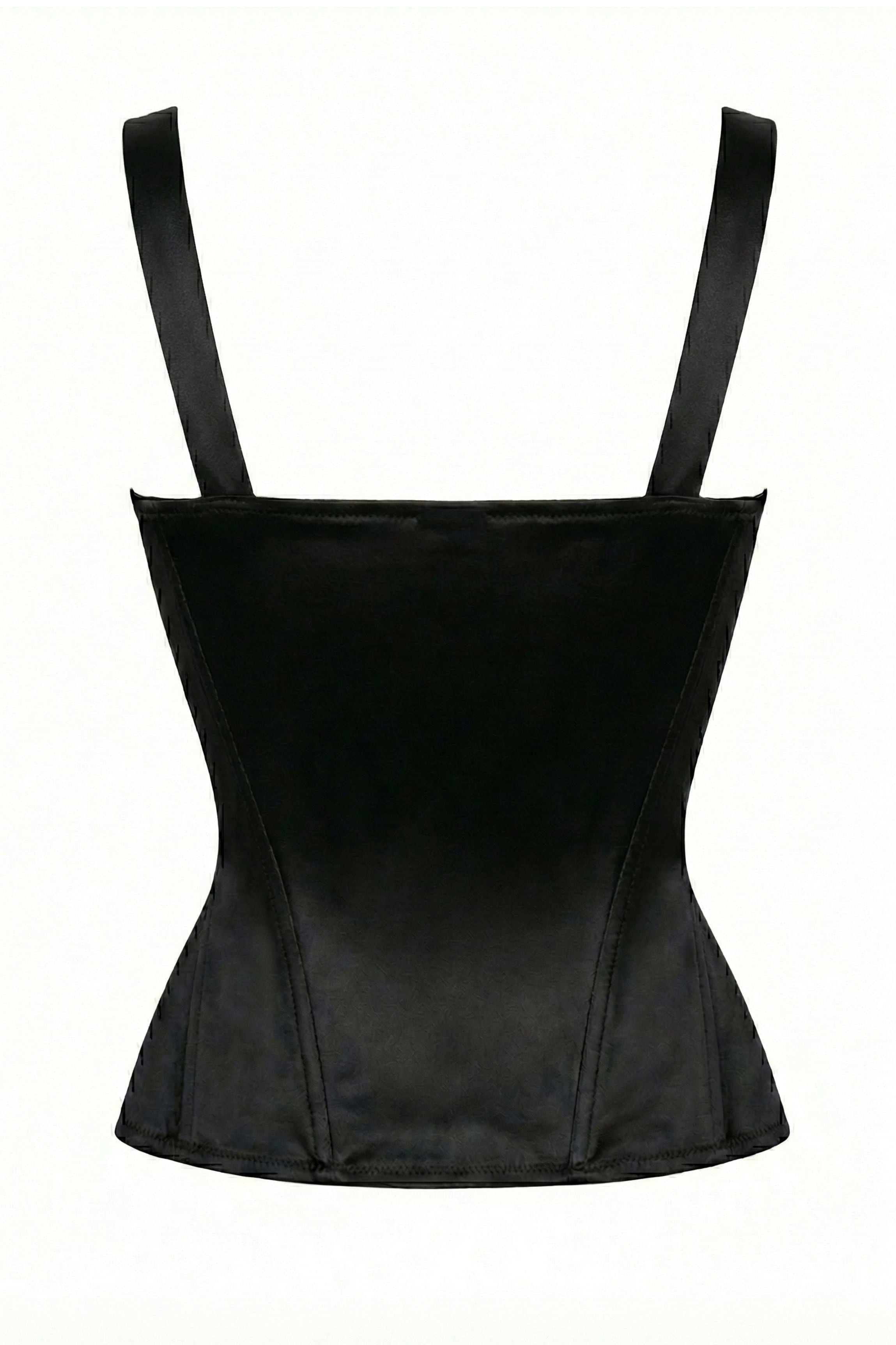 Corset noir satin KEIKO