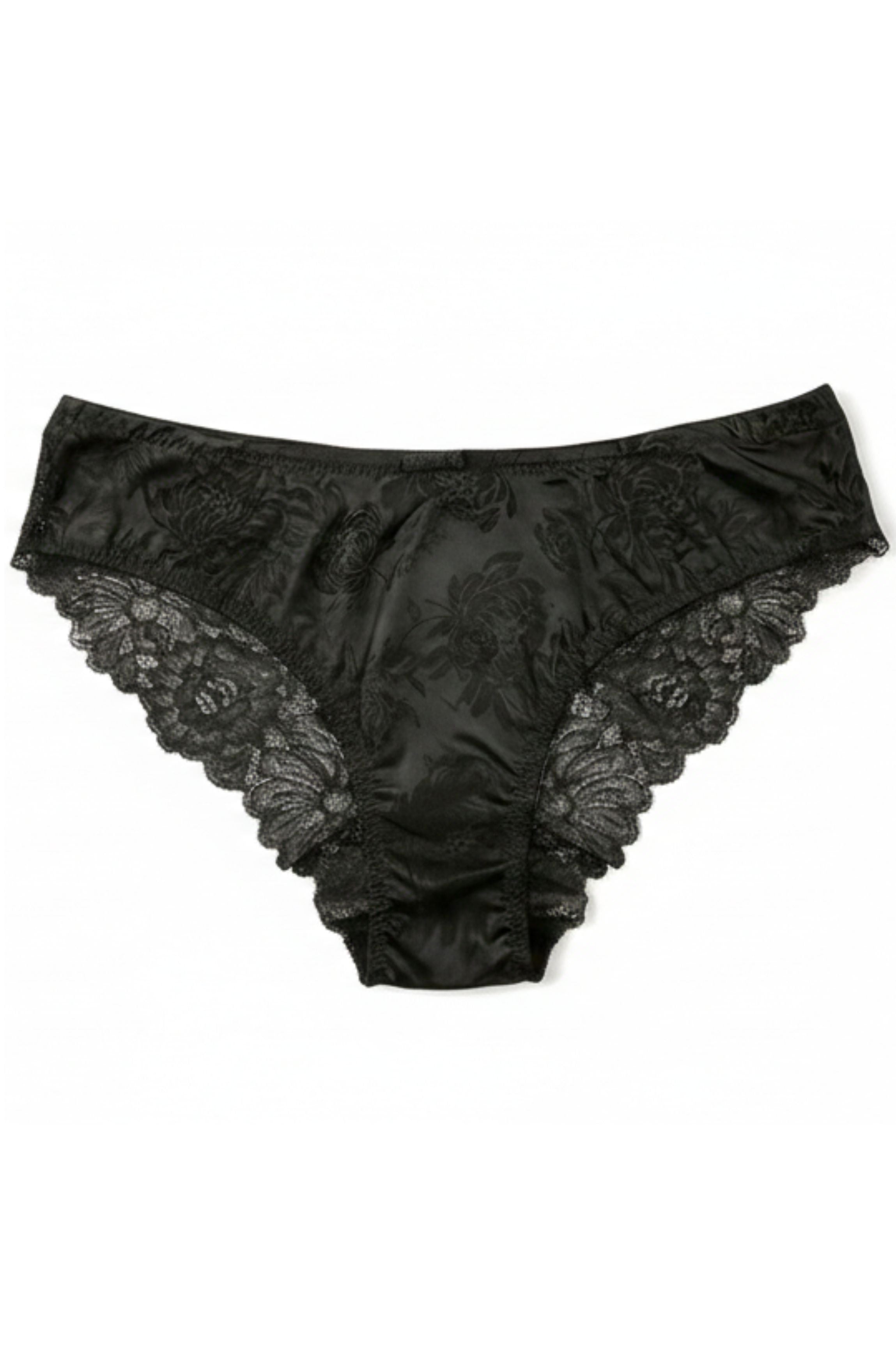 Tanga satin noir