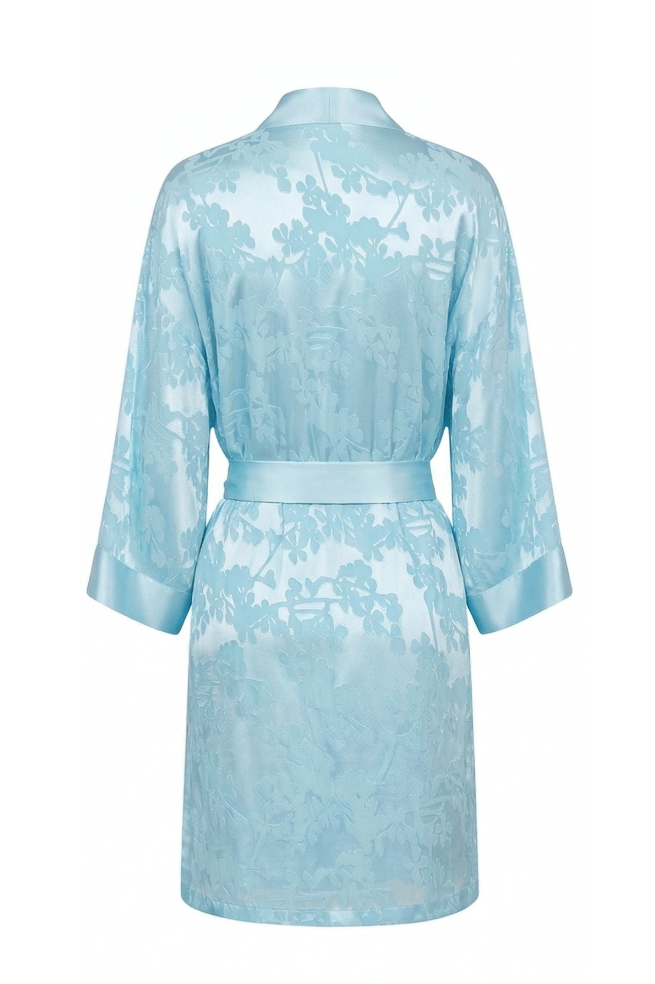 Blauer Kimono mit Devoré-Muster