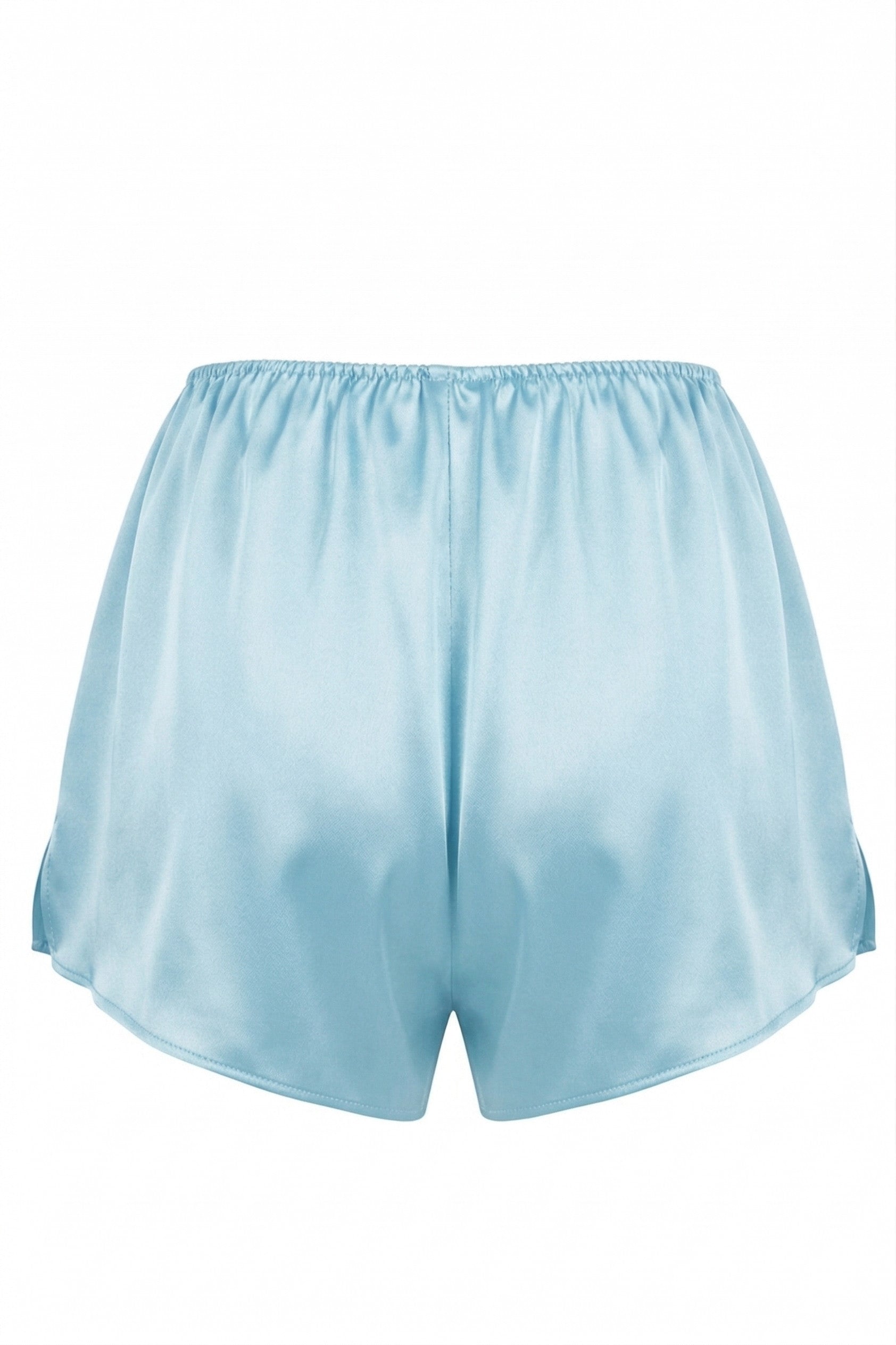 Short 100% soie bleu ciel