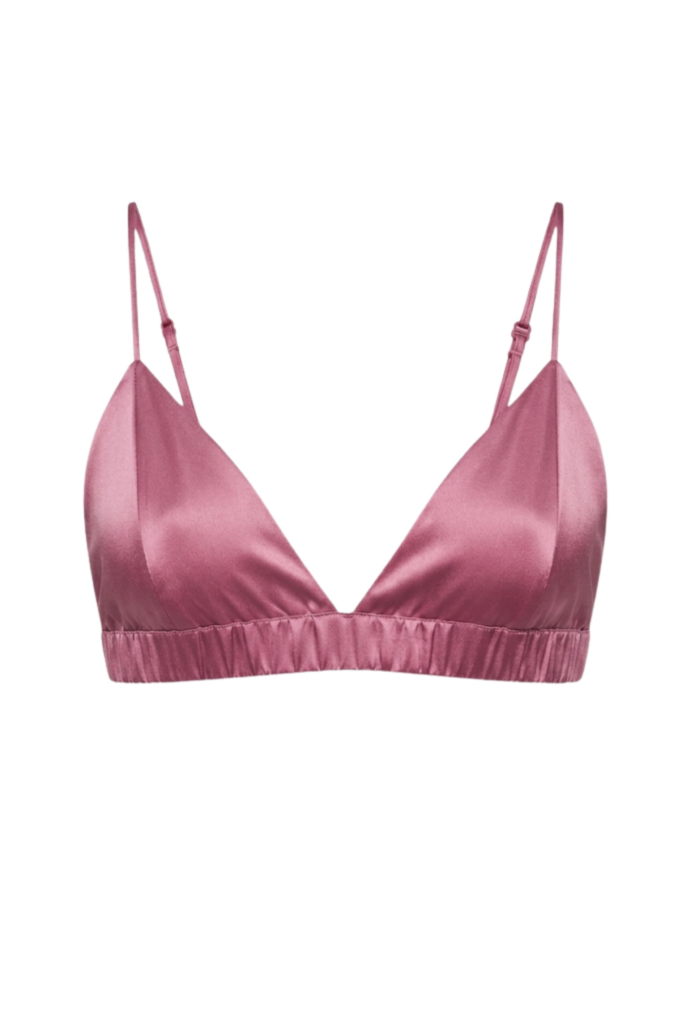 Soutien-gorge 100% soie rose d'hiver