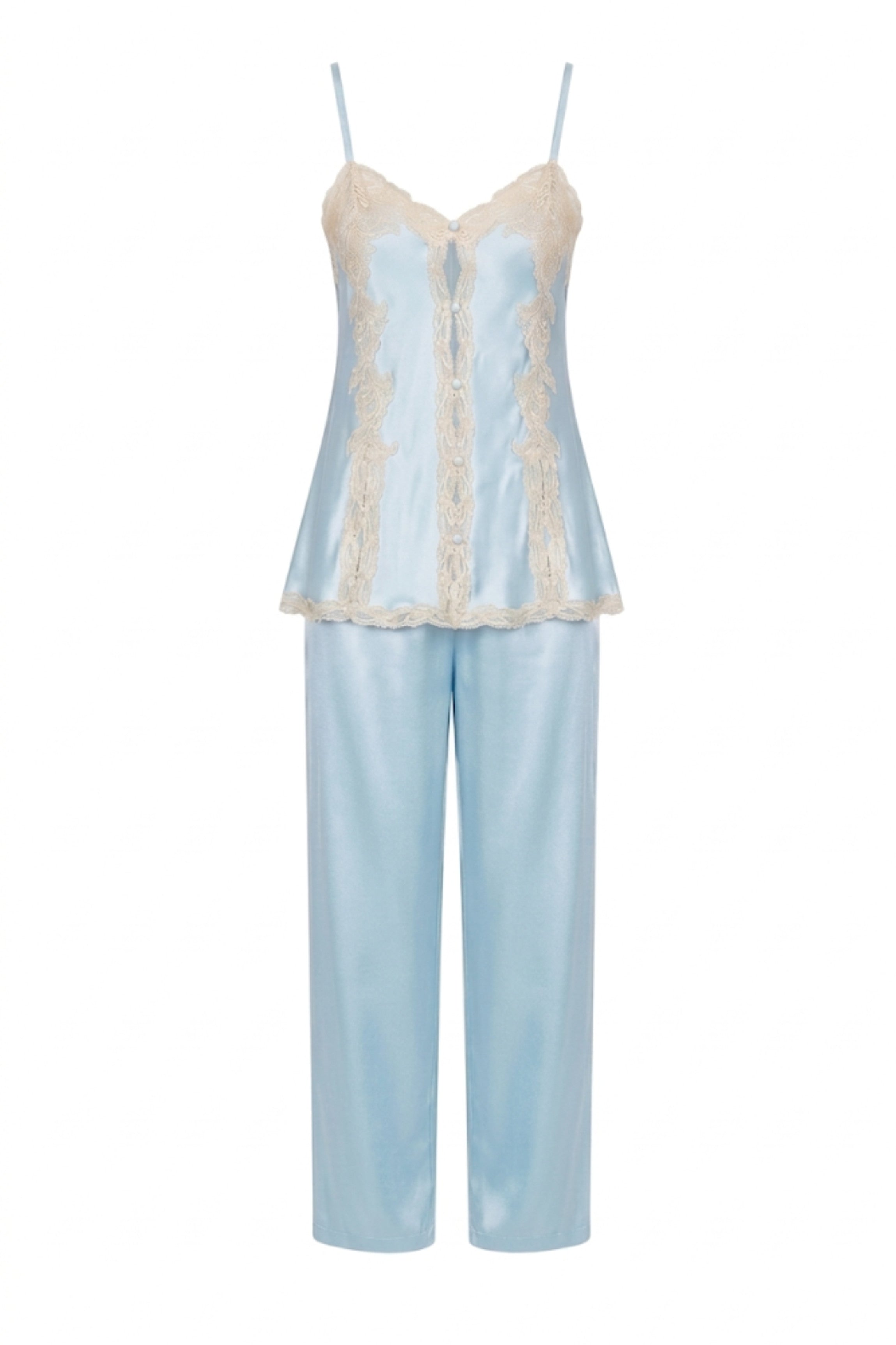 Pyjama soie bleue