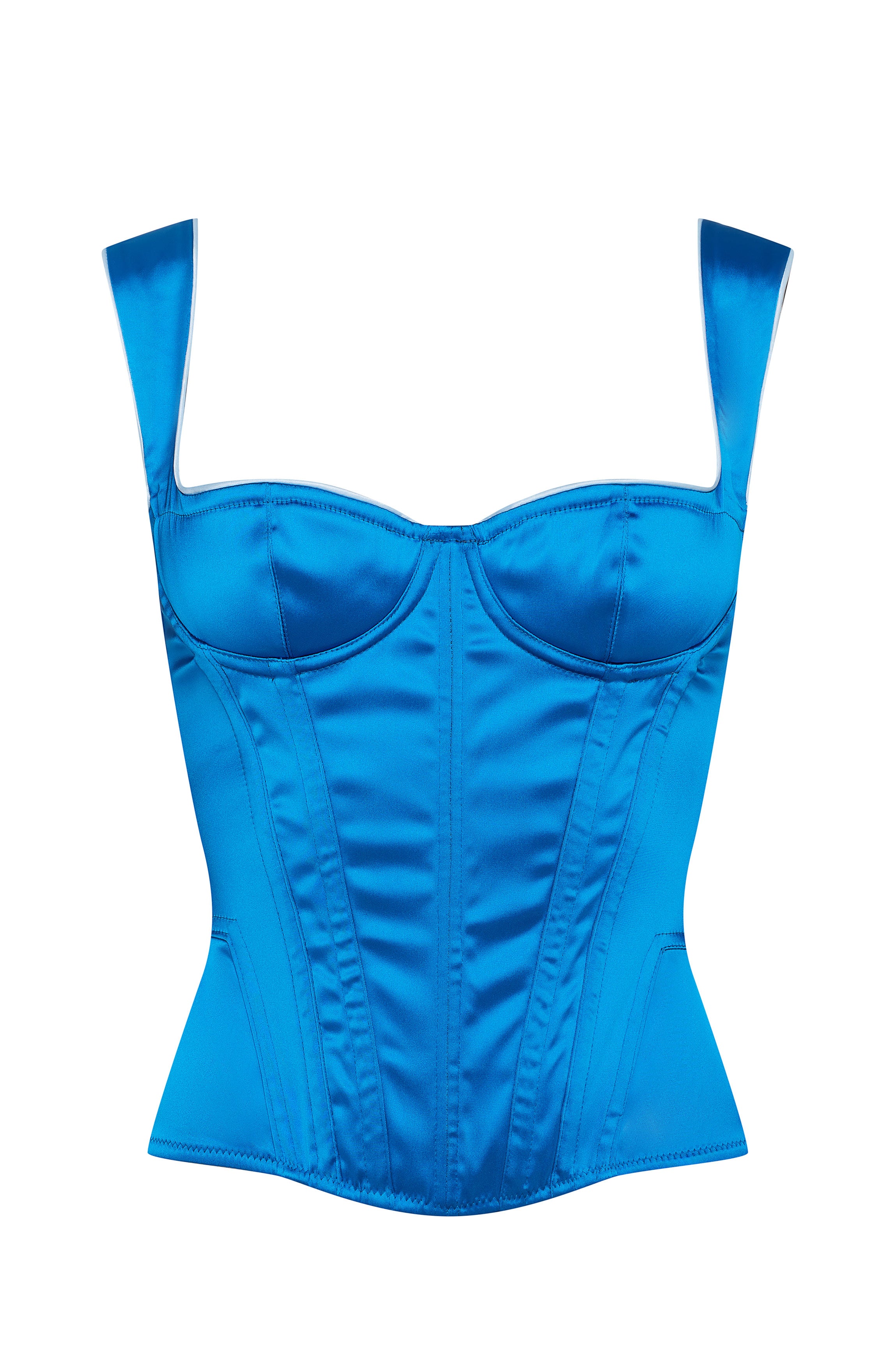 Sky blue satin DAISY corset