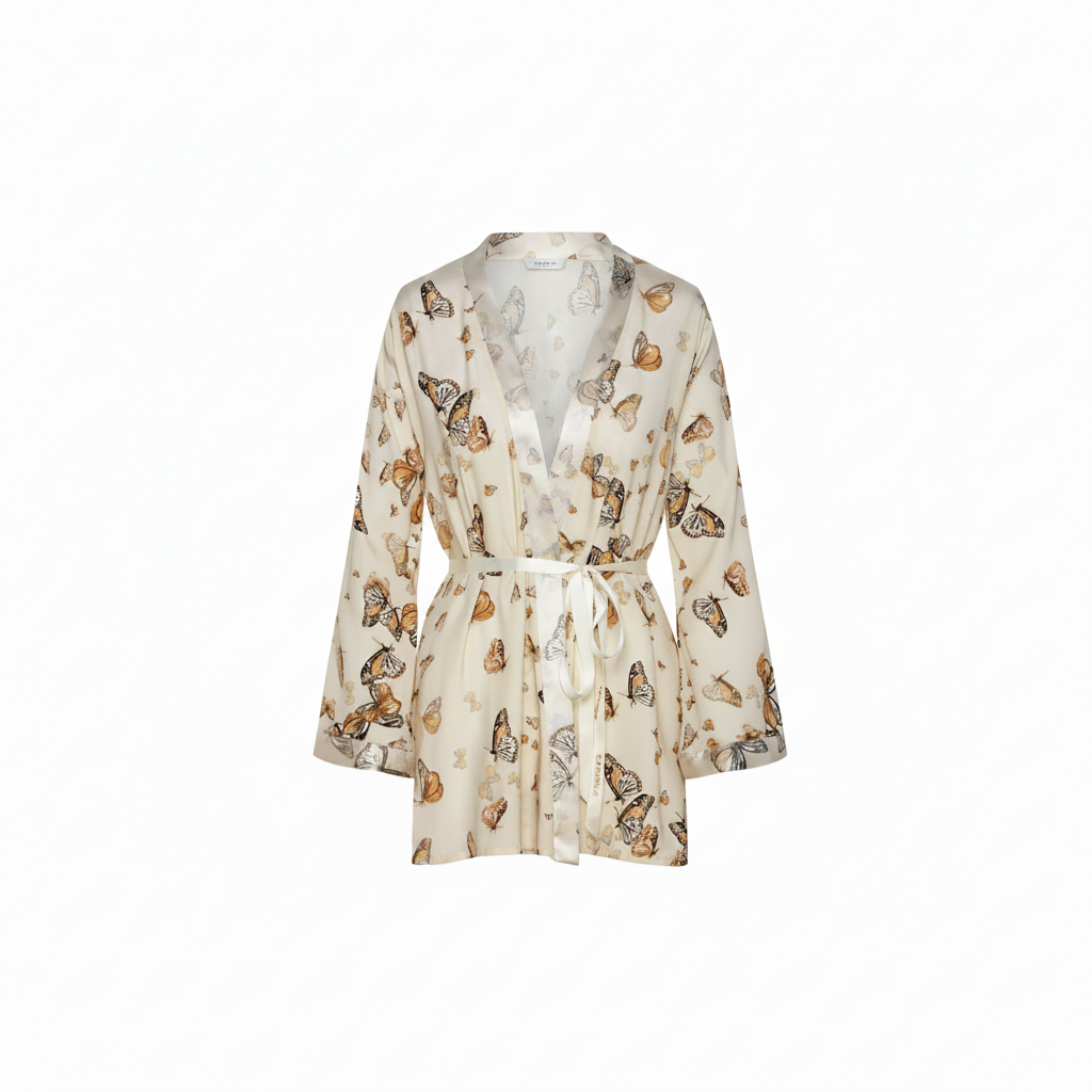 Peignoir en soie papillon