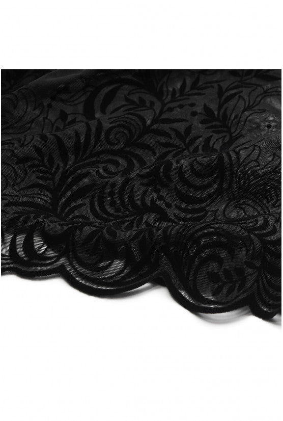 Body ARABESQUE velours floqué noir