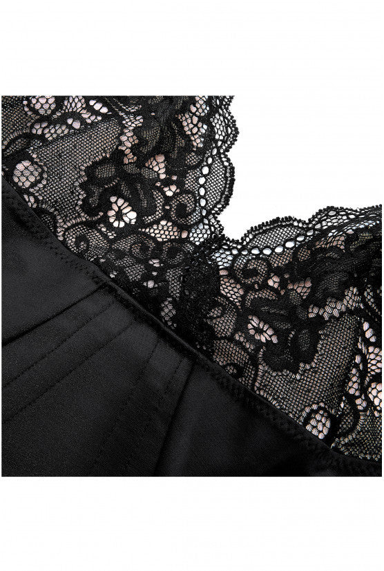 Body corset satin noir