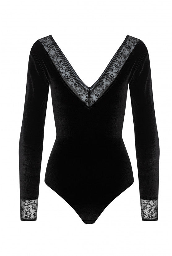 Body décolleté velours noir