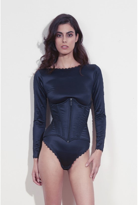 Body satin dos en dentelle IRINA
