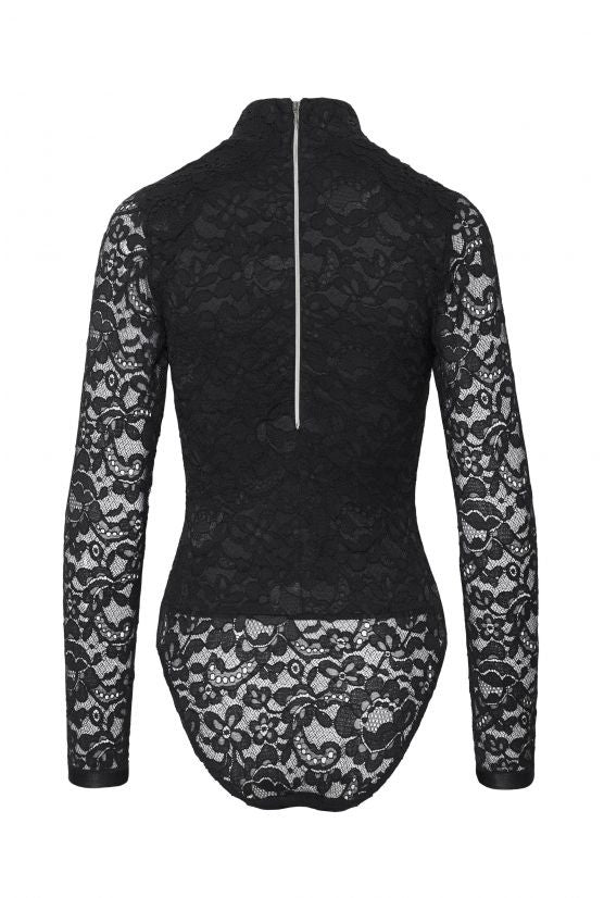 Body col officier dentelle noire