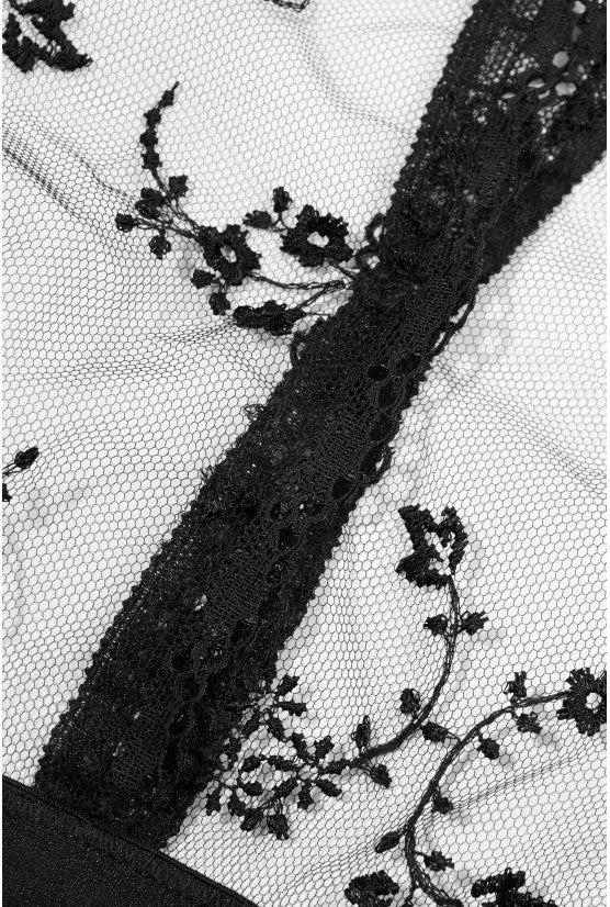 Boléro brodé fleurette noir