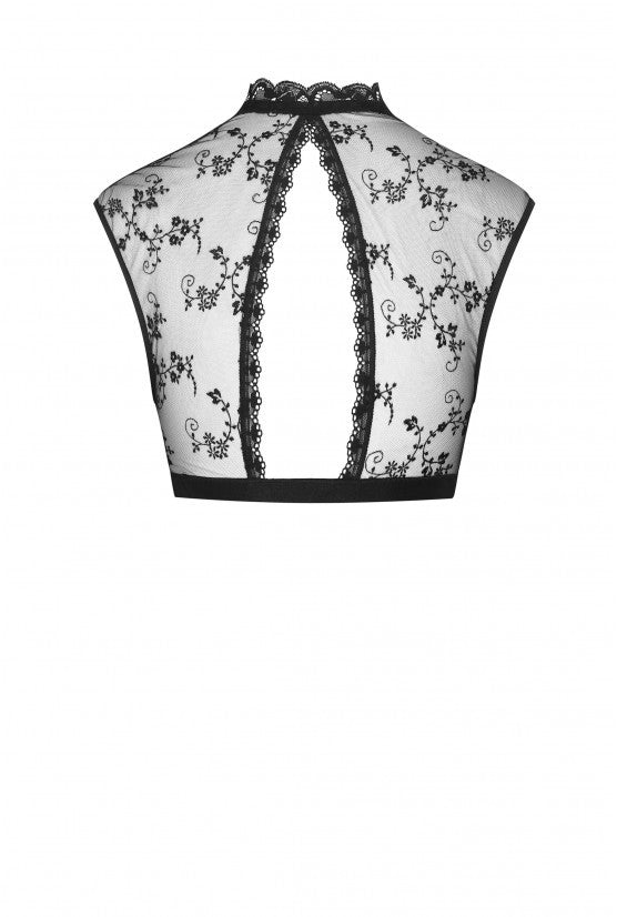 Boléro brodé fleurette noir