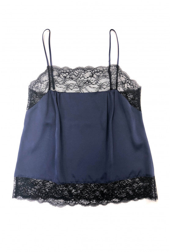 Top en soie bleue PIA