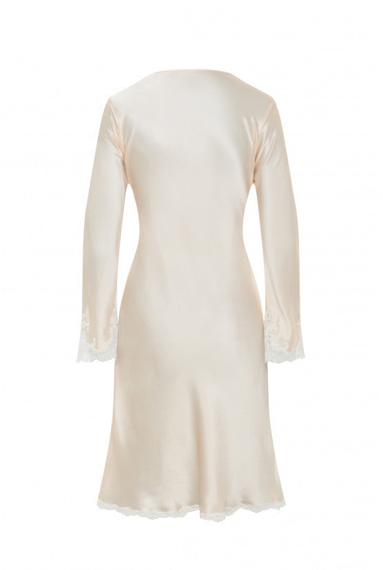 Chemise de nuit soie pêche