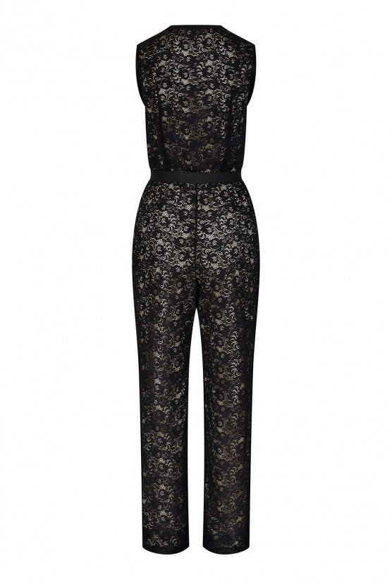 Combinaison pantalon dentelle noire