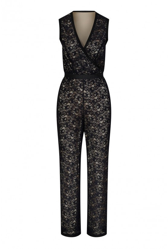 Combinaison pantalon dentelle noire