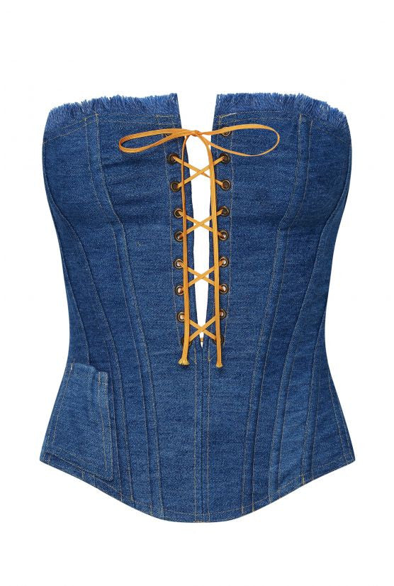 Corset bleu jean MIKO