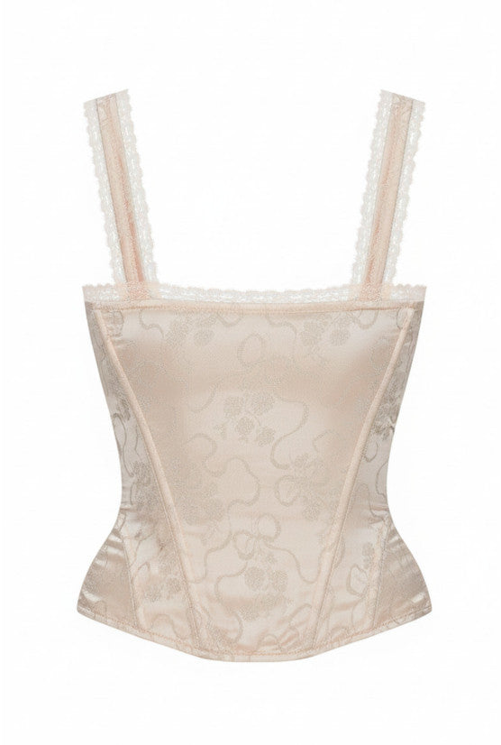 Corset blush satin KEIKO