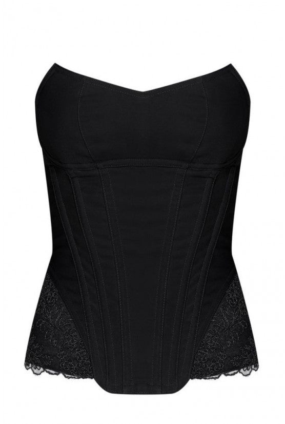 Corset noir mat SCARLET