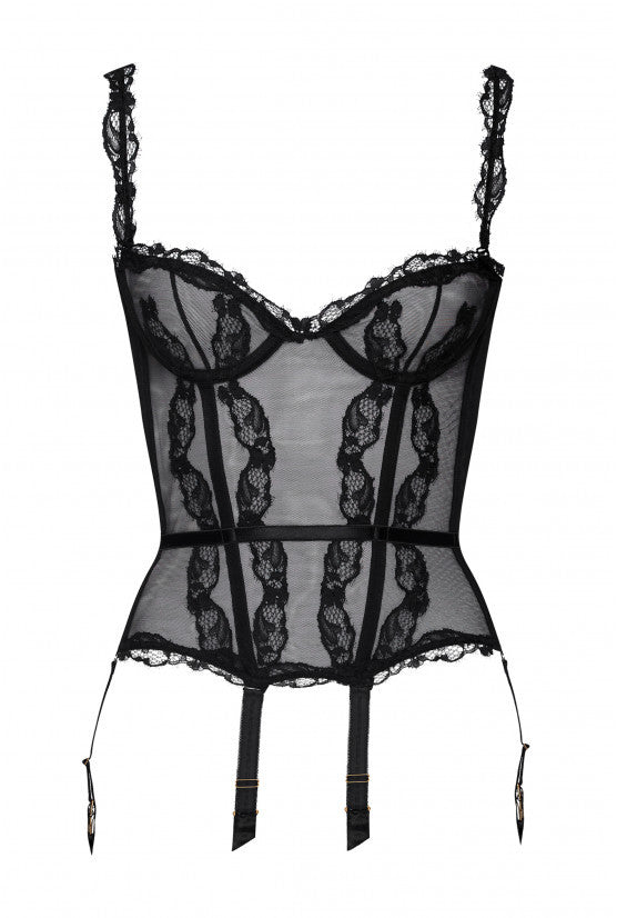 Corset noir romantique TALIA