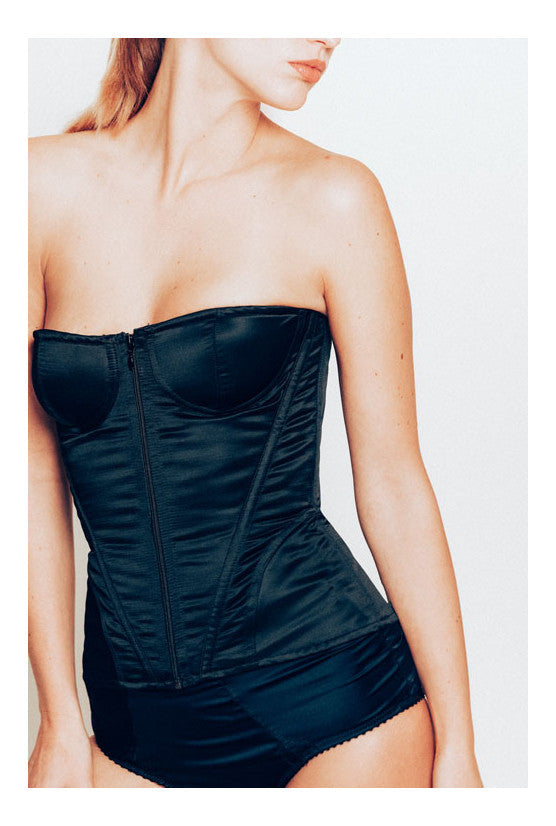 Corset noir satin AUREA