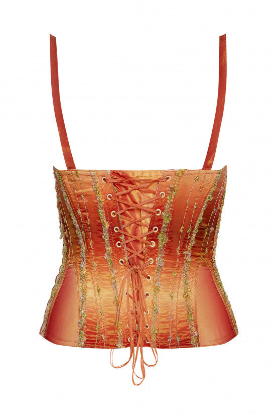 Corset orange broderie ASTRID
