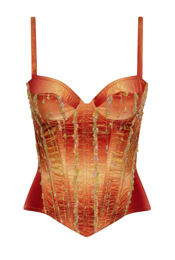 Corset orange broderie ASTRID
