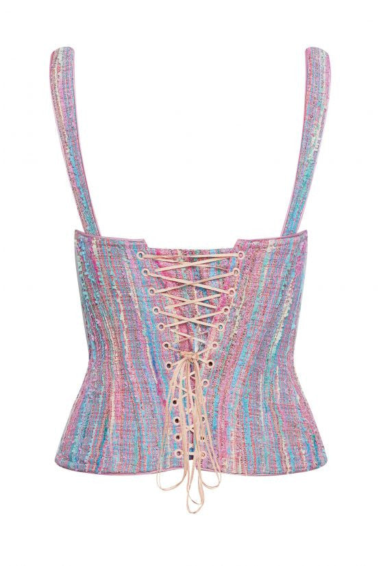 Corset rose tweed ASTRID