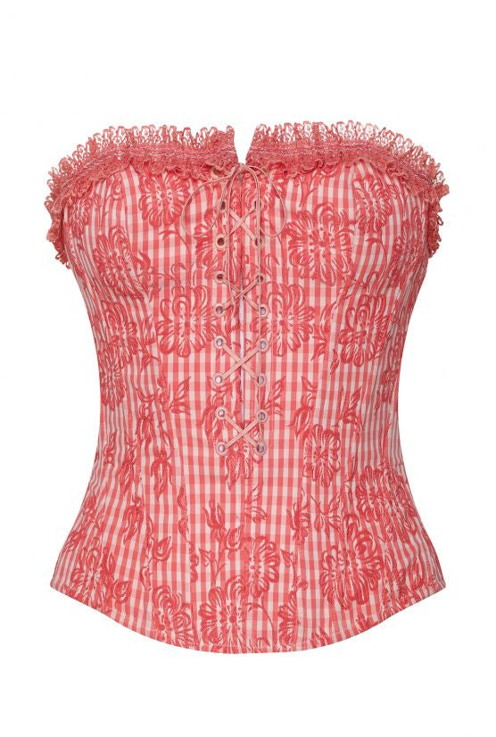Bustier vichy rose
