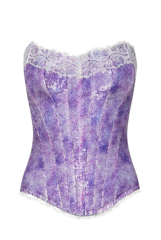 Corset sequins violet KELLY