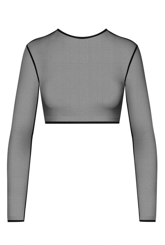 Crop top tulle noir