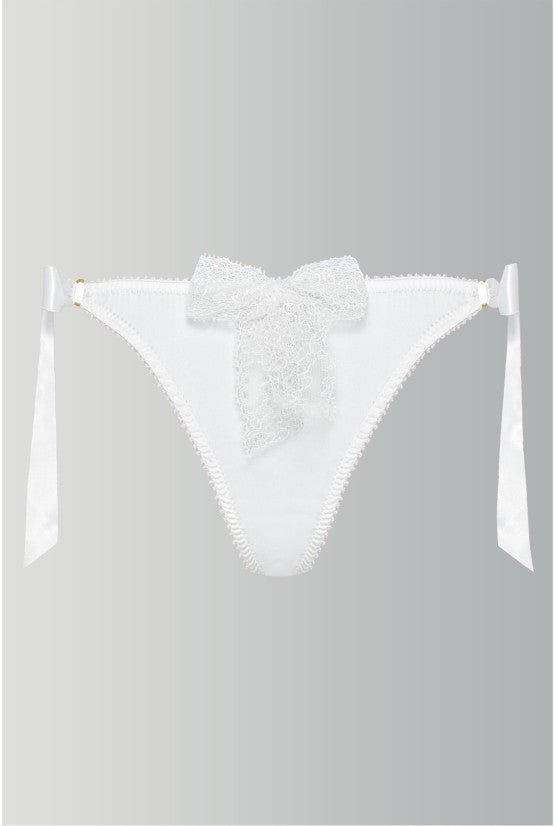 Culotte satin ivoire à noeuds GEISHA