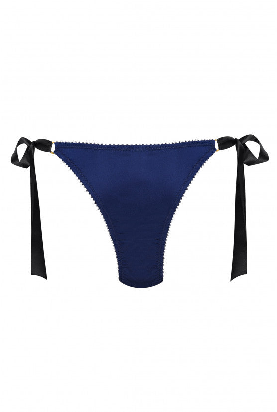 Culotte satin bleu à noeuds GEISHA