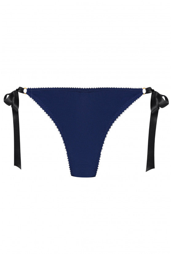 Culotte satin bleu à noeuds GEISHA