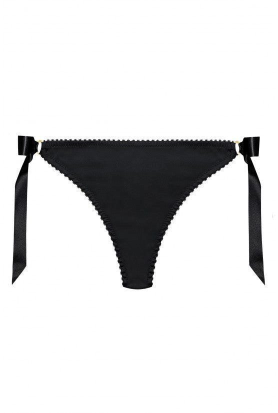 Culotte satin noir à noeuds GEISHA