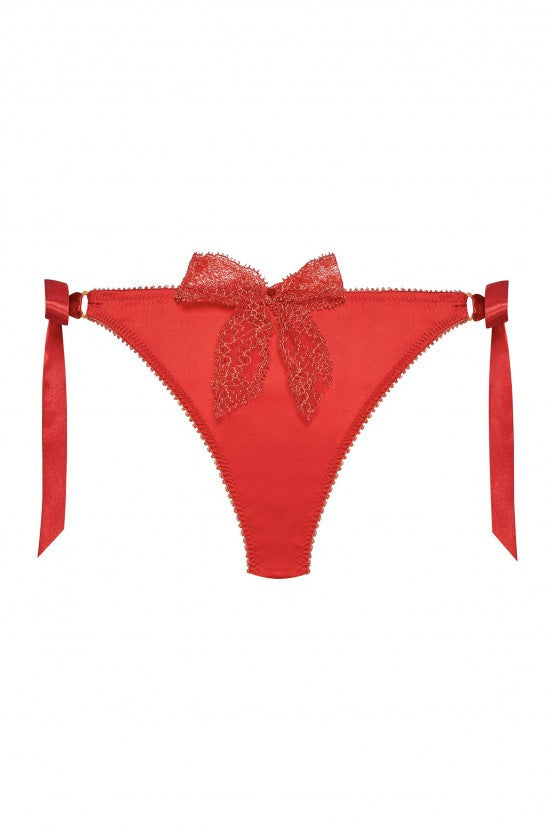 Culotte satin rouge à noeuds GEISHA