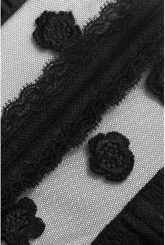 Culotte corsetée satin & tulle noir GILIAN